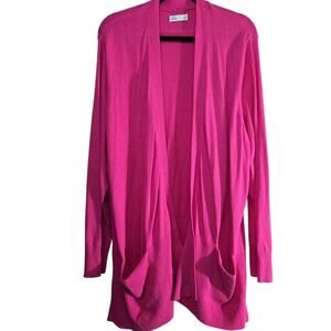 Craft & Barrow Women’s Pink Open Front Cardigan – Size 2X50